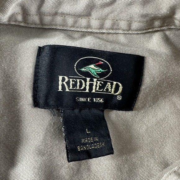 Redhead Camo Shirt Mens Large Cut Off‎ Sleeveless Button Up Brown Hunting - Picture 6 of 7